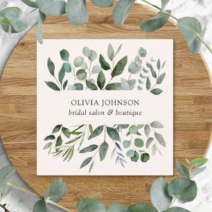 Sage Green Eucalyptus deja tarjeta de visita cuadr