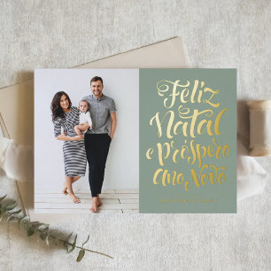 Sage Green Feliz Natal Calligraphy Navidades