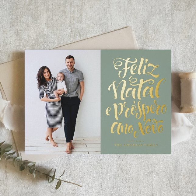 Sage Green Feliz Natal Calligraphy Navidades (Subido por el creador)