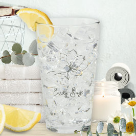 Sage Green Floral Line Art Minimalist Zen Glass