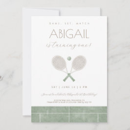 Sage Green Game Set Match Tender invitación