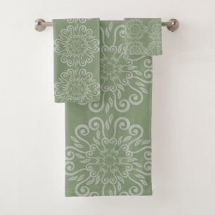 SAGE GREEN GRY HAMPTONS ESTILO CUARTO DE BAÑO TOWS