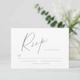 Sage Green guión moderno boda minimalista RSVP