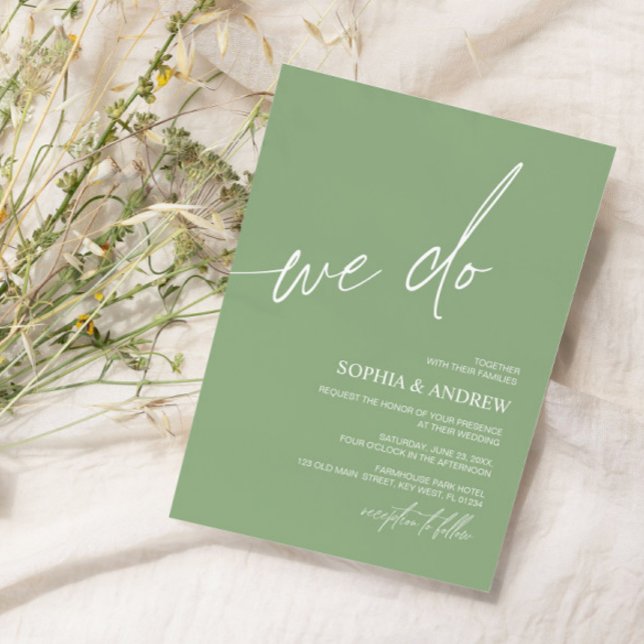 Sage Green Hacemos Invitación a la Boda Minimalist (Subido por el creador)