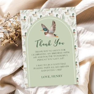 Sage Green Lucky Duck Boy Cumpleaños Tarjeta de ag