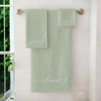 Sage Green Minimalista Moderno Monograma elegante