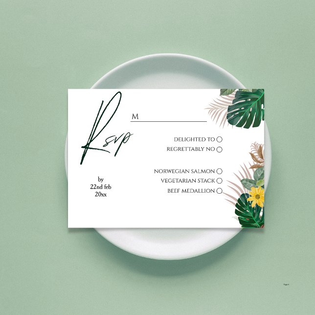 Sage Green Modern Minimalista Botánico RSVP (Subido por el creador)