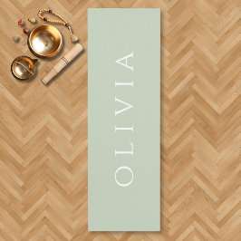 Sage Green name minimalista Aqua Yoga Mat