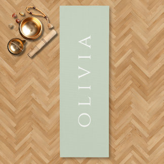 Sage Green name minimalista Aqua Yoga Mat