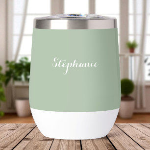 Sage Green Name Modern Elegant Monograma Boho