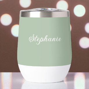 Sage Green Name Modern Elegant Monograma Boho