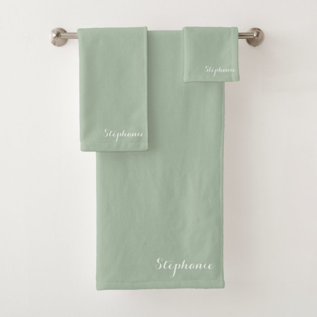 Sage Green Name Modern Elegant Monograma Boho (In situ)