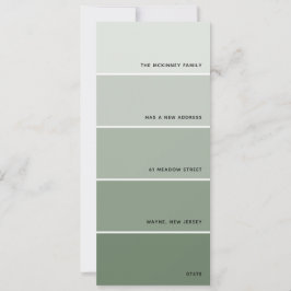 Sage Green Paint Swatch Nueva Invitación de direcc