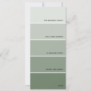 Sage Green Paint Swatch Nueva Invitación de direcc
