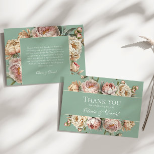 Sage Green Peony Banda Floral Boda Agradecimiento