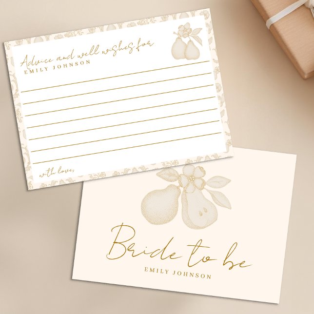 Sage Green Perfect Pear Bridal Ducha Tarjetas de C (Advice and well wishes)