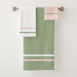 Sage Green Pink White Strips