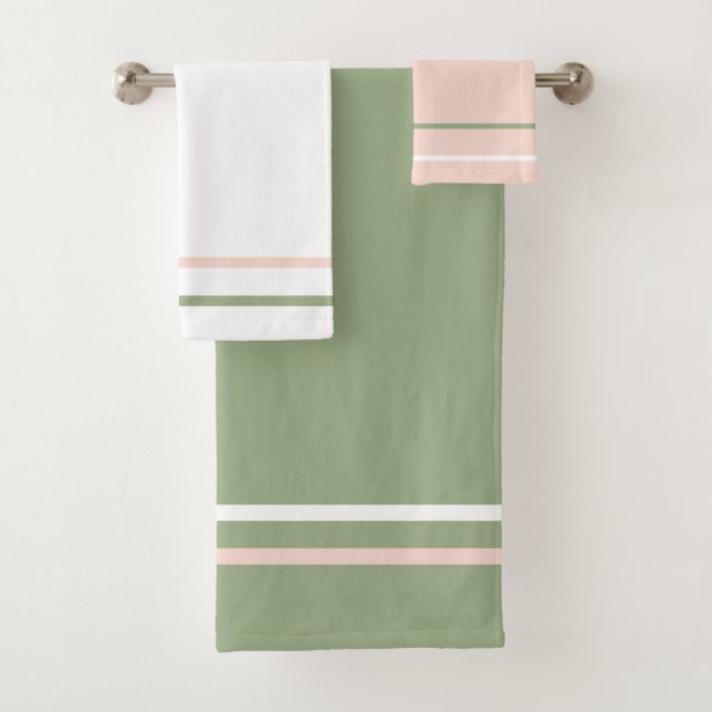 Sage Green Pink White Strips (In situ)