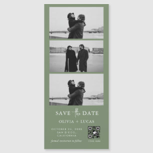 Sage Green QR Code Photo Strip Magnetic Boda