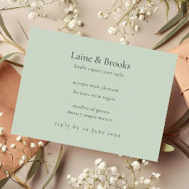 Sage Green RSVP Card | Minimal Elegant Wedding Res