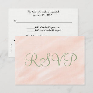 Sage Green RSVP de color de agua suave de Rubor
