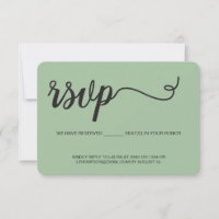 Sage Green RSVP sin enviar por correo un asiento r