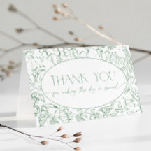 Sage Green Safari Toile de Jouy Agradecimiento