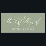 Sage green, script blanco el boda del menú de sign<br><div class="desc">Guión blanco verde sabio el boda de la señal. Idea en parte de un presupuesto,  boho plan de asientos bodas.</div>