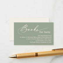 Sage Green Script Books para la Tarjeta de Gabinet