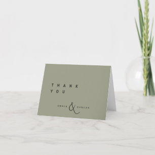 Sage Green Tarjeta simple de agradecimiento a lo