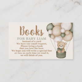 Sage Green Teddy Bear Boys para tarjeta de solicit