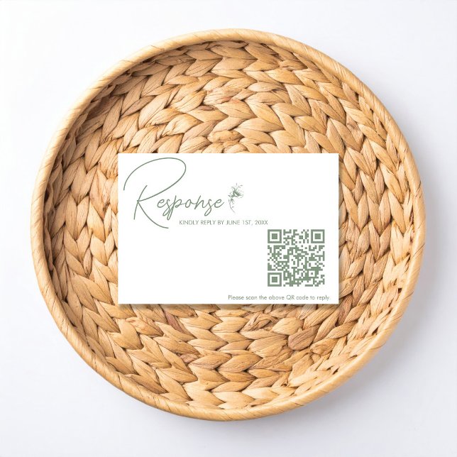 Sage Green Toile QR Code RSVP  (Subido por el creador)