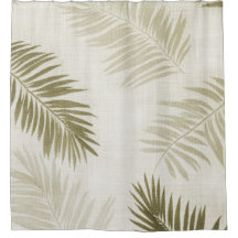 Sage Green Tropical Bohemira Cortina de Ducha