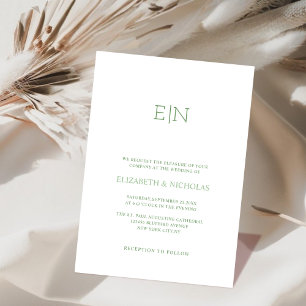 sage green unico y elegante invitación a la boda