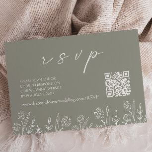 Sage Green Wedding RSVP   Tarjeta de inclusión de 