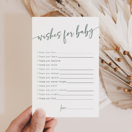 Sage Green Wishes for Baby Tarjeta de Asesoramient