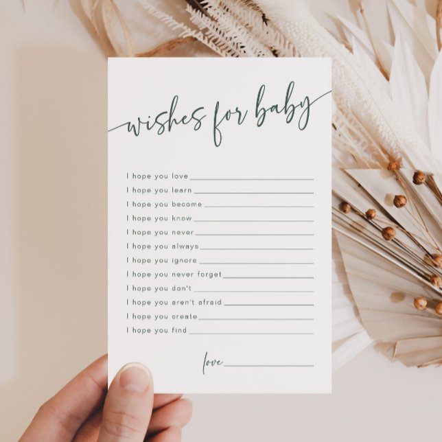 Sage Green Wishes for Baby Tarjeta de Asesoramient (Subido por el creador)