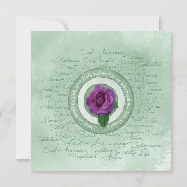 Sage Green with Purple Rose Empowerment Quote  (Anverso)