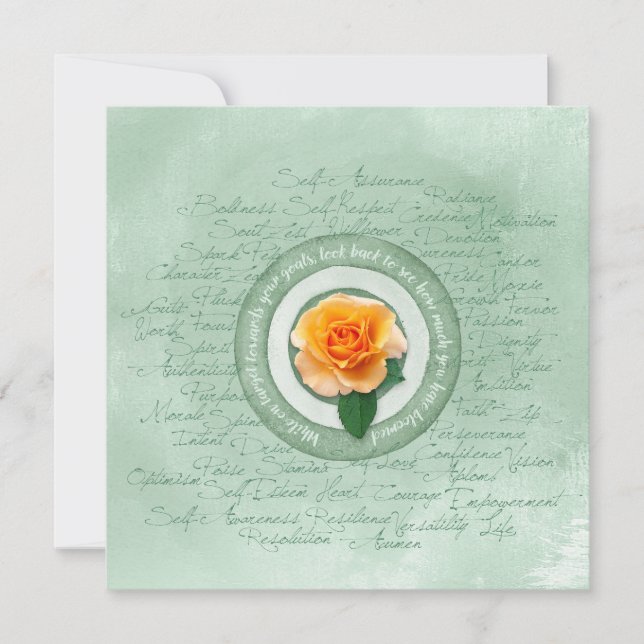 Sage Green with Yellow Rose Empowerment Quote (Anverso)