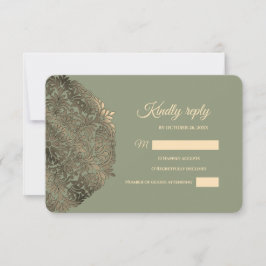 Sage Green y Gold RSVP con elegantes tonos de tier