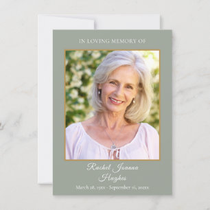 Sage Greenery Funeral Memorial Cartas de Oración F