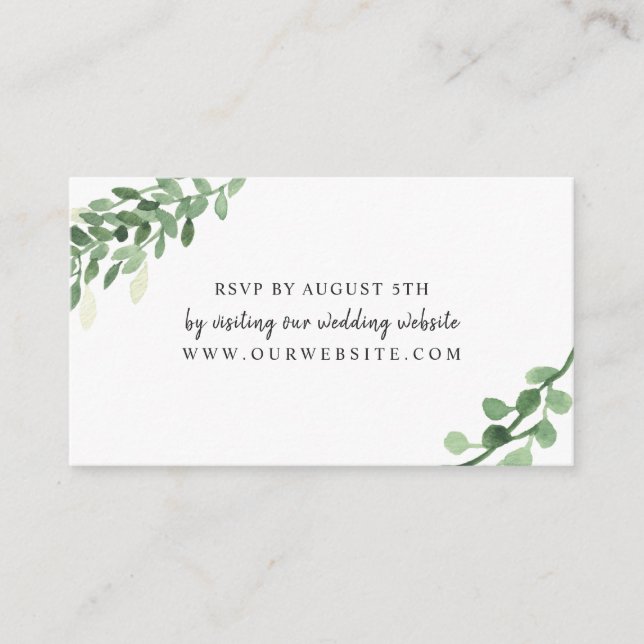 Sage Greenery Wedding RSVP tarjeta en línea 4196 4 (Anverso)