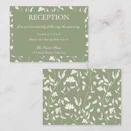 Sage GreenFloral Boda en la tarjeta de inscripción