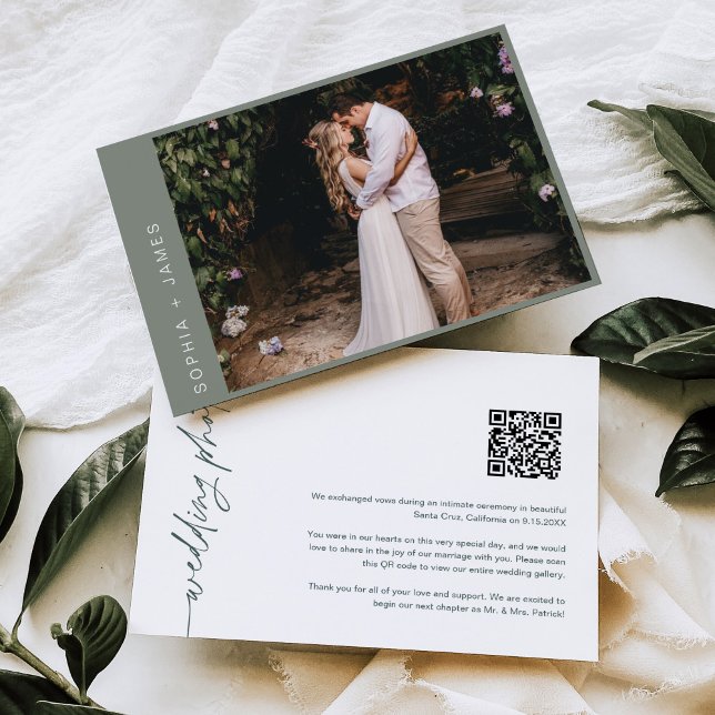 SAGE Invitación Boda de Elopement mínimo (Subido por el creador)