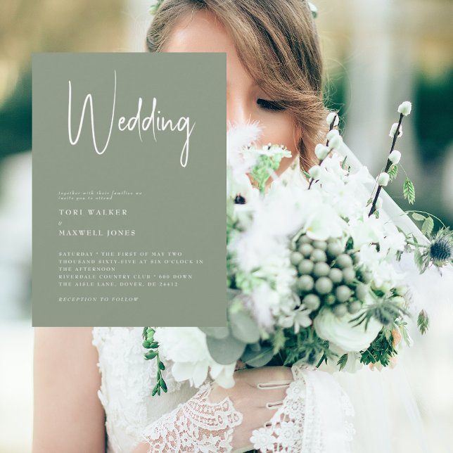 Sage moderno sin invitaciones de matrimonio de pad (Subido por el creador)