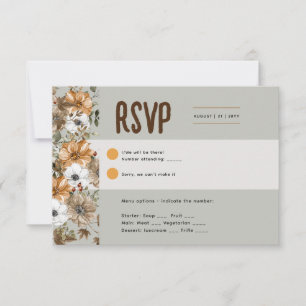 Sage Olive RSVP para coincidir con las invitacione