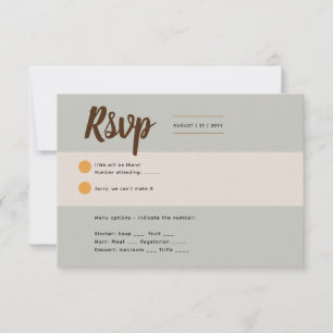 Sage Olive RSVP para coincidir con las invitacione