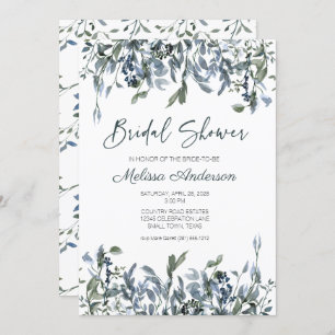 Sage Silver Green Floral Bridal Shower