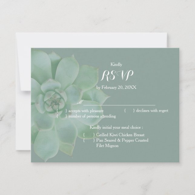 Sage Succulent Garden Wedding RSVP (Anverso)