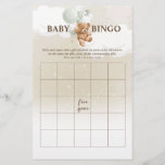 Sage Teddy Bear BINGO Baby Shower Games Flyer<br><div class="desc">El Bingo Bebé es un juego divertido e interactivo perfecto para cualquier ducha de bebé con temática de oso de peluche. A cada huésped se le entrega una tarjeta de bingo para completar los regalos que usted piensa que se abrirán. Mientras la futura madre abre sus regalos, los invitados marcan...</div>